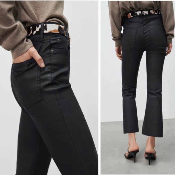 ZARA The Dreed Flare Black Jeans Slim Fit High Rise women’s - Picture 1 of 4
